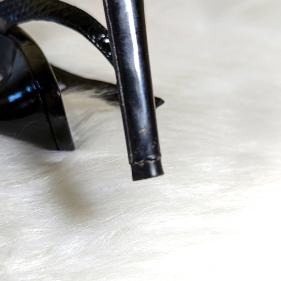 Studded Gianni Bini Slingback Black Patent Leather Stiletto Heels - Picture 8 of 8